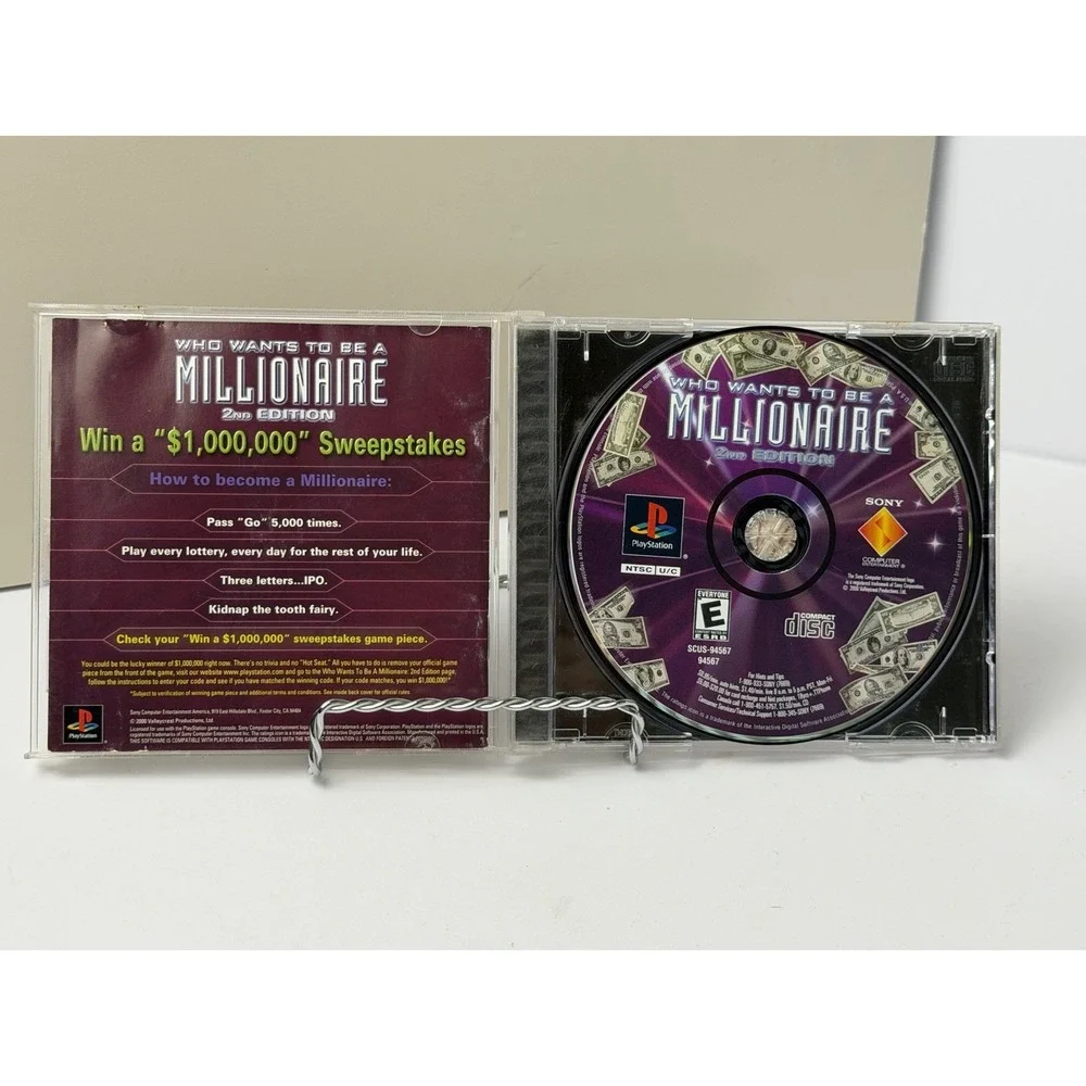 Who Wants to Be a Millionaire: 2nd Edition (PlayStation 1 PS1) Black Label CIB